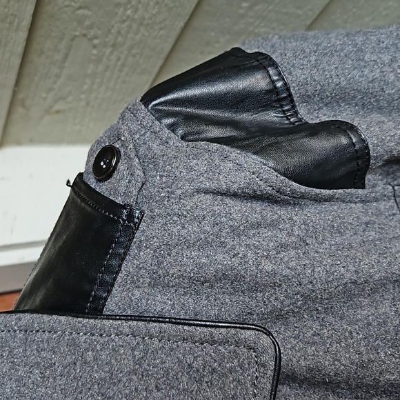 SEAN JOHN JACKET COAT MEN'S M MEDIUM BLACK GRAY BUTTONS - Picture 3 of 8